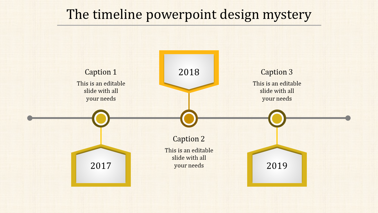 Affordable Timeline PowerPoint Template-Yellow Color